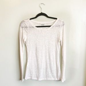 Express | Sheer Lace Print Tee